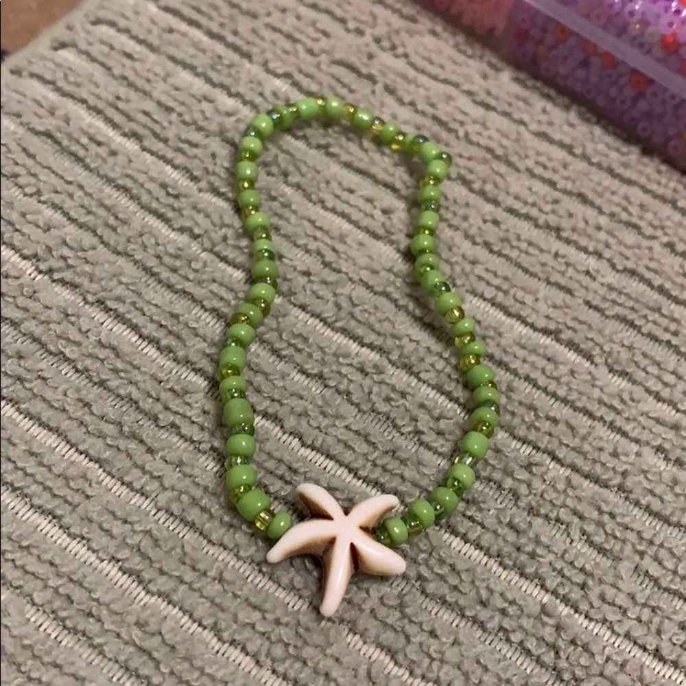Green Bracelet with Charm